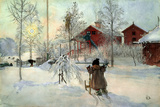 The Farmhouse and Washhouse Premium Giclee Print by Carl Larsson