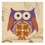 Plum Boho Owl Giclee Print by Hope Smith