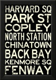 Boston MBTA Stations Vintage Subway RetroMetro Travel Poster Posters