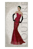 Red Dress Glamour Giclee Print by Sandra Smith