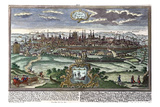 View of Paris, C.1740, Johann Georg Ringlin after Werner Reproduction procédé giclée Premium par Friedrich Bernhard Werner