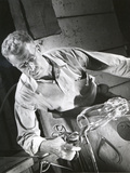 Glassblower at Steuben Glass Works, USA Photographic Print