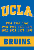 NCAA Ucla Bruins 2-Sided Championship Years Banner with Pole Sleeve Wall Scroll