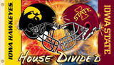 NCAA Iowa - Iowa State 2-Sided House Divided Rivarly Helmet Flag with Grommets Novelty