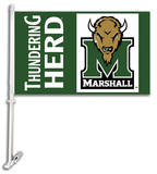NCAA Marshall Thundering Herd Car Flag with Wall Bracket Novelty