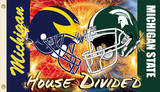 NCAA Michigan - Michigan St. 2-Sided House Divided Rivarly Helmet Flag with Grommets Novelty