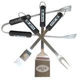 NFL New York Jets Four Piece Stainless Steel BBQ Set Novelty