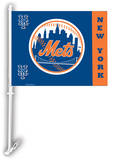 MLB New York Mets Car Flag with Wall Bracket Novelty