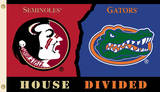 NCAA Florida - Florida State Rivarly House Divided Flag with Grommets Novelty