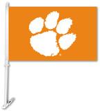 NCAA Clemson Tigers Car Flag with Wall Bracket Novelty