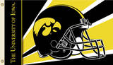 NCAA Iowa Hawkeyes Helmet Flag with Grommets Novelty