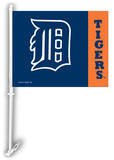 MLB Detroit Tigers Car Flag with Wall Bracket Novelty