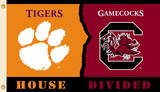 NCAA Clemson - South Carolina Rivarly House Divided Flag with Grommets Novelty