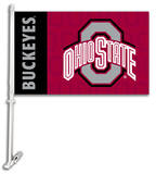 NCAA Ohio State Buckeyes Car Flag with Wall Bracket Novelty