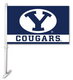 NCAA Brigham Young Cougars Car Flag with Wall Bracket Novidade NCAA Brigham Young Cougars Car Flag with Wall Bracket Novidade