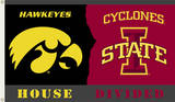 NCAA Iowa - Iowa State Rivarly House Divided Flag with Grommets Novelty