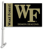 NCAA Wake Forest Car Flag with Wall Bracket Novelty