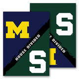 NCAA Michigan - Michigan St. 2-Sided House Divided Rivalry Garden Flag Novelty