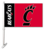NCAA Cincinnati Bearcats Car Flag with Wall Bracket Novelty
