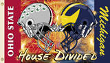 NCAA Michigan - Ohio St. 2-Sided House Divided Rivarly Helmet Flag with Grommets Novelty