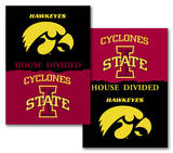 NCAA Iowa - Iowa State 2-Sided House Divided Rivalry Banner Wall Scroll