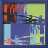 Brooklyn Bridge, c.1983 (orange, blue, lime) Poster van Warhol Andy