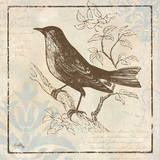 Bird Woodcut II Affiches par Elizabeth Medley