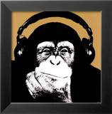 Singe à l'écoute Art par  Steez