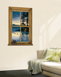 Log Cabin Scenic Window Mural Art Print Poster Wall Mural