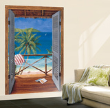 Trompe L’Oiel Tropical Doors Wall Accent Huge Mural Art Print Poster Wall Mural