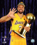 Derek Fisher with Championship Trophy in Studio (28) Photo