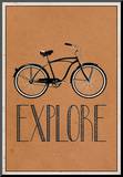 Explore Retro Bicycle Player Art Poster Print Mounted Print