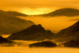 Misty Sunrise over Derwentwater, Borrowdale Valley, Lake District Nat'l Pk, Cumbria, England, UK Photographic Print by Ian Egner