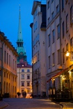 Stortorget Square Cafes at Dusk, Gamla Stan, Stockholm, Sweden, Scandinavia, Europe Photographic Print by Frank Fell