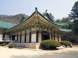 Pohyon Buddhist Temple, (Pohyon-Sa), Myohyangsan, Democratic People's Republic of Korea, N. Korea Photographic Print by Gavin Hellier