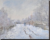 Snow at Argenteuil, 1875 Stretched Canvas Print by Monet Claude