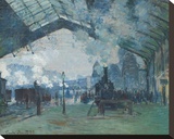 Arrival of the Normandy Train, Gare Saint-Lazare, 1877 Stretched Canvas Print by Claude Monet