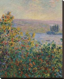 Flower Beds at Vetheuil, 1881 Stretched Canvas Print by Monet Claude