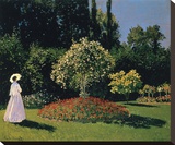 Woman in the Garden, Sainte-Adresse, 1867 Reproduction transférée sur toile par Monet Claude