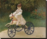 Jean Monet on his Hobby Horse, 1872 Reproduction transférée sur toile par Monet Claude