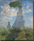 Woman with a Parasol, 1875 Reproduction transférée sur toile par Monet Claude