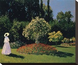 Woman in the Garden, Sainte-Adresse, 1867 Stretched Canvas Print by Monet Claude