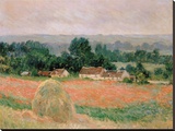 Haystack at Giverny, 1886 Reproduction transférée sur toile par Monet Claude