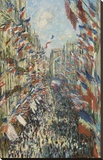 The Rue Montorgueil in Paris Celebration of June 30, 1878 Stretched Canvas Print by Monet Claude