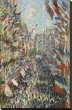 The Rue Montorgueil in Paris Celebration of June 30, 1878 Stretched Canvas Print by Monet Claude