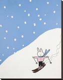 Lala thinks she should have stuck to the Bunny Slope Stretched Canvas Print by Nash Brian