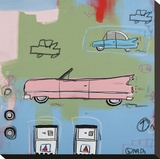 Voiture rose Reproduction transférée sur toile par Nash Brian