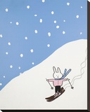 Lala thinks she should have stuck to the Bunny Slope Stretched Canvas Print by Nash Brian