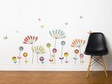 Chrysanthemums Pompom Transfer Wall Decals Wall Decal