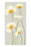 White on White Poppies Panel II Giclee Print by Shirley Novak
